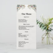 BOHO Pastel Tuin Kleuren Bruiloft Diner menu (Staand voorkant)