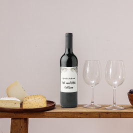 Boho Pastel Tuin Kleuren Trouw Wijnlabel Wijn Etiket