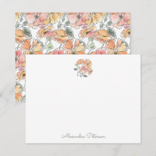 Boho Pastel Waterverf Bloem Bruiloft Bruiloftsfees Notitiekaartje
