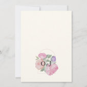 Boho Pastel Waterverf Bloemen Bruiloft Kaart (Achterkant)