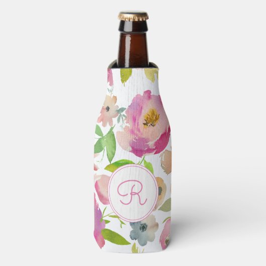 Boho Pastel Waterverf Flesjeskoeler (Fles Voorkant)