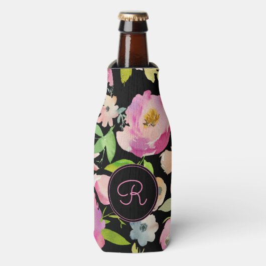 Boho Pastel Waterverf Flesjeskoeler (Fles Voorkant)