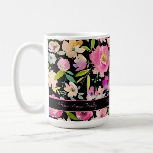 Boho Pastel Waterverf Koffiemok (Links)