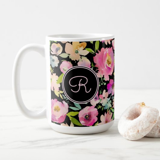 Boho Pastel Waterverf Koffiemok (Met donut)