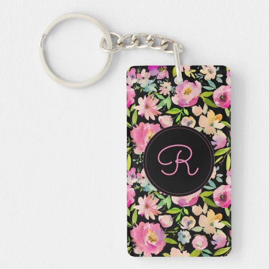 Boho Pastel Waterverf Sleutelhanger (Voorkant)
