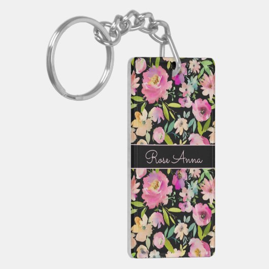 Boho Pastel Waterverf Sleutelhanger (Voorkant Links)