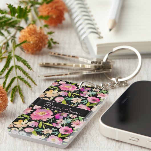 Boho Pastel Waterverf Sleutelhanger (Voorkant Rechts)