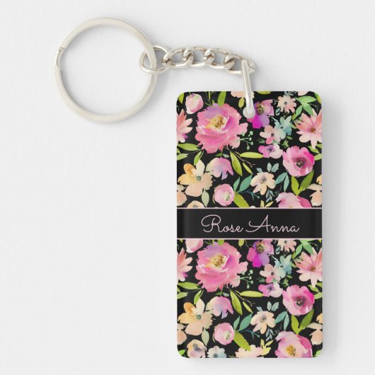 Boho Pastel Waterverf Sleutelhanger (Voorkant)