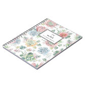 Boho Pastel Waterverf Succulents Patroon Notitieboek (Linkerzijde)