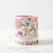 Boho Pastel Waterverf Tweekleurige Koffiemok (Center)