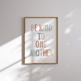 Boho pastel wees vriendelijk voor elkaar afdrukken poster