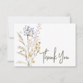 Boho Pastel Wildbloemen Modern Bloemen Bruiloft Bedankkaart (Voorkant)