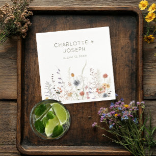 Boho Pastel Wildbloemen Modern Bloemen Bruiloft Servet