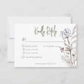 Boho Pastel Wildbloemen Modern Bloemen Twee Diner RSVP Kaartje (Voorkant)