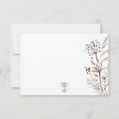 Boho Pastel Wildbloemen Modern Bloemen Twee Diner RSVP Kaartje (Achterkant)