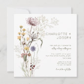 Boho Pastel Wildbloemen Moderne Bloemen Kaart (Voorkant)