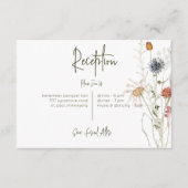 Boho Pastel Wildbloemen Moderne Bloemenreceptie Informatiekaartje (Voorkant)