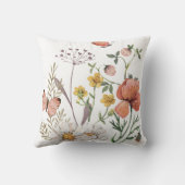 Boho Pastel Wilde Bloem Aangepaste Namen Bruidspaa Kussen (Achterkant)