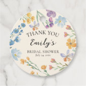 Boho Pastel Wilde Bloem Bruiloft Feest Favor Bedankjes Labels (Voorkant)