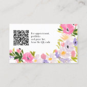 Boho pastel wilde bloemen pastel bloemenmake-up ha visitekaartje (Achterkant)