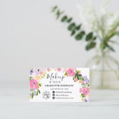 Boho pastel wilde bloemen pastel bloemenmake-up ha visitekaartje (Staand voorkant)