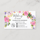 Boho pastel wilde bloemen pastel bloemenmake-up ha visitekaartje (Voorkant)