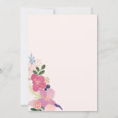 Boho pastel wilde bloemen roze goud vrijgezellenfe kaart (Achterkant)