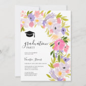 Boho pastel wilde bloemen voorjaar afstuderen kaart (Voorkant)