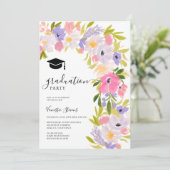 Boho pastel wilde bloemen voorjaar afstuderen kaart (Staand voorkant)