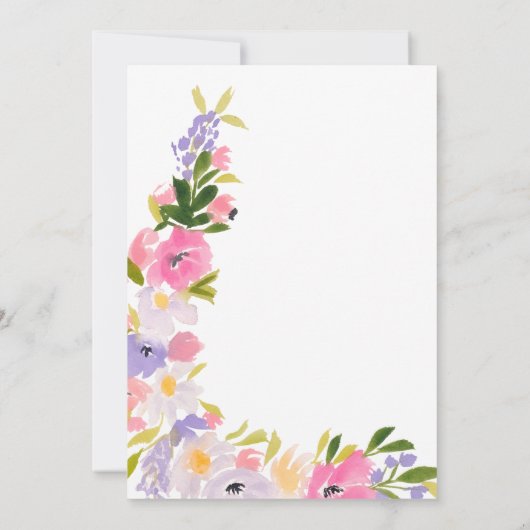Boho pastel wilde bloemen voorjaar afstuderen kaart (Achterkant)
