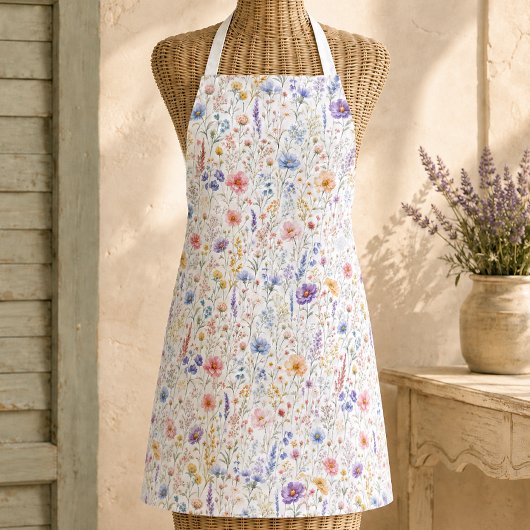 Boho Pastel Wilde Bloementuin Schort