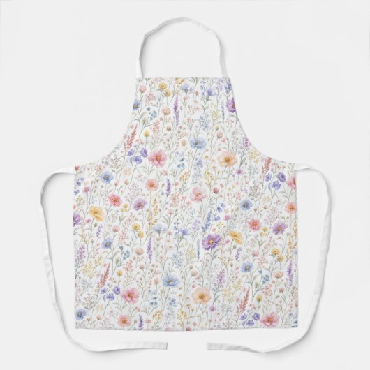 Boho Pastel Wilde Bloementuin Schort (Voorkant)