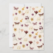 Boho Pastel Wildflower Cute Modern Baby shower Kaart (Achterkant)