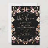 Boho Pastel Wildflower Modern Black Baby shower Kaart (Voorkant)