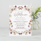 Boho Pastel Wildflower Thema Modern Baby shower Kaart (Staand voorkant)