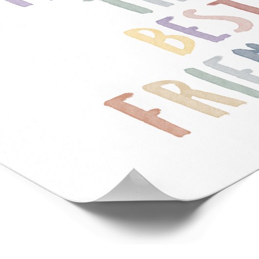 Boho pastel zussen maken de beste vrienden print (Hoek)