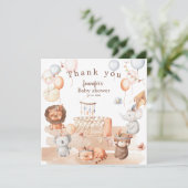 Boho pasteldieren mobiel baby shower Dank u wel (Staand voorkant)