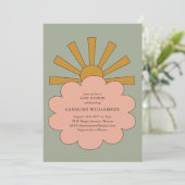  Boho Pastels Sunshine Cloud Baby shower Kaart (Staand voorkant)