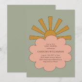 Boho Pastels Sunshine Cloud Baby shower Kaart (Voorkant / Achterkant)