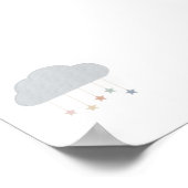 Boho pastelwolk en sterrenprint poster (Hoek)