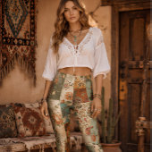 Boho Patchwork Bloemige Vintage Collage Leggings