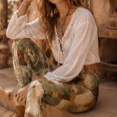 Boho Patchwork Bloemige Vintage Collage Leggings