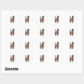 Boho Patchwork Kat Folk Art Sticker (Vel)