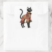 Boho Patchwork Kat Volkskunst Sticker (Tas)