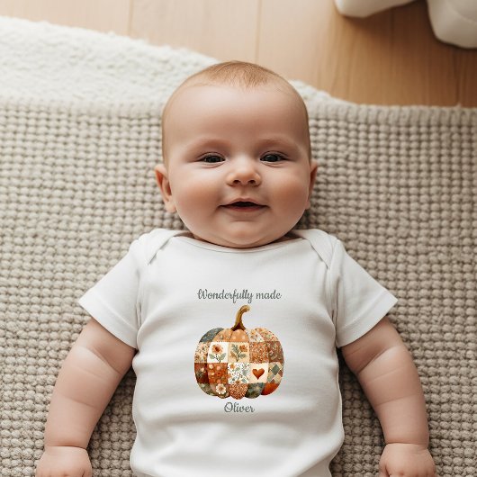 Boho Patchwork Pompoen Christelijke Pasgeborene Romper