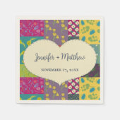 Boho Patchwork Quilt en Heart Shape Bruiloft Servet (Voorkant)