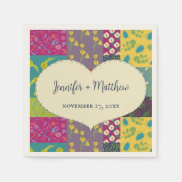 Boho Patchwork Quilt en Heart Shape Bruiloft Servet