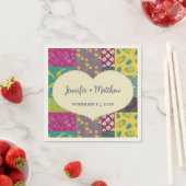 Boho Patchwork Quilt en Heart Shape Bruiloft Servet (Insitu)