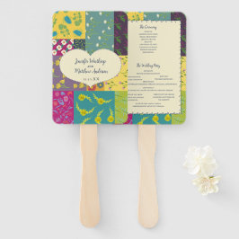 Boho Patchwork Quilt Maximalistisch trouwprogramma Handwaaier