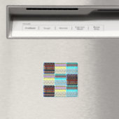 Boho Patchwork van Tribal Ethnic Stripes Magneet (Insitu (Vaatwasser))